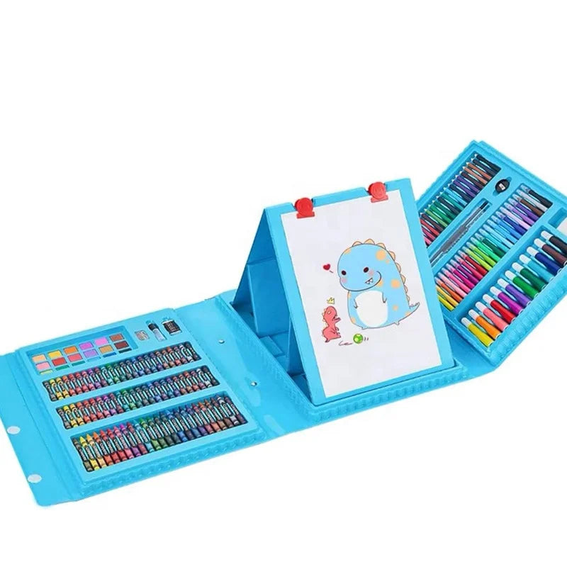 🎨 Super Kit de Arte Portátil para Niños – 208 Piezas de Colores, Crayones y Acuarelas.