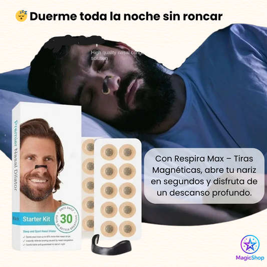 👃 Respira Max – Tiras Magnéticas Sanales para Respirar